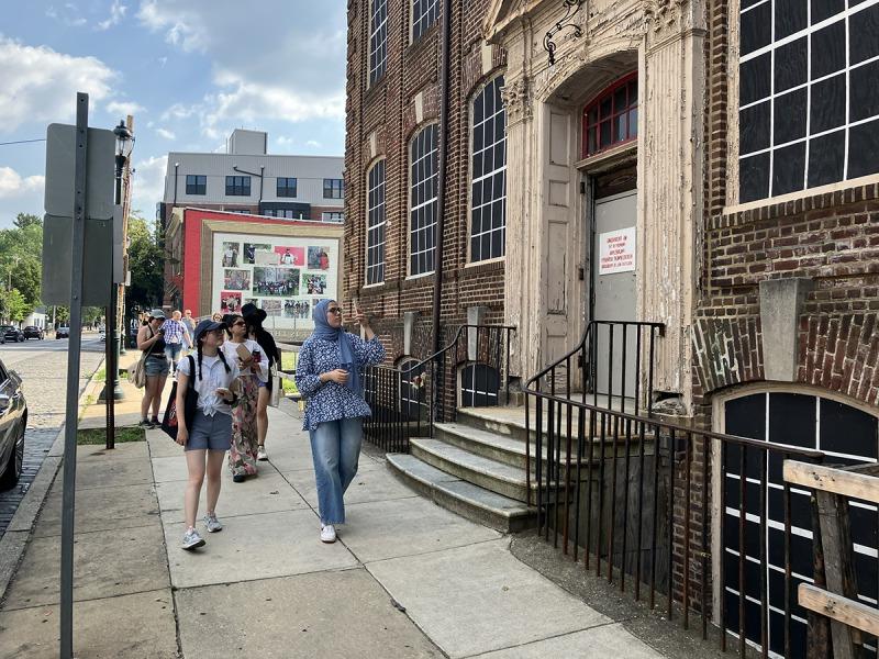 Students visit the Germantown YWCA as part of their summer digital scholarship.